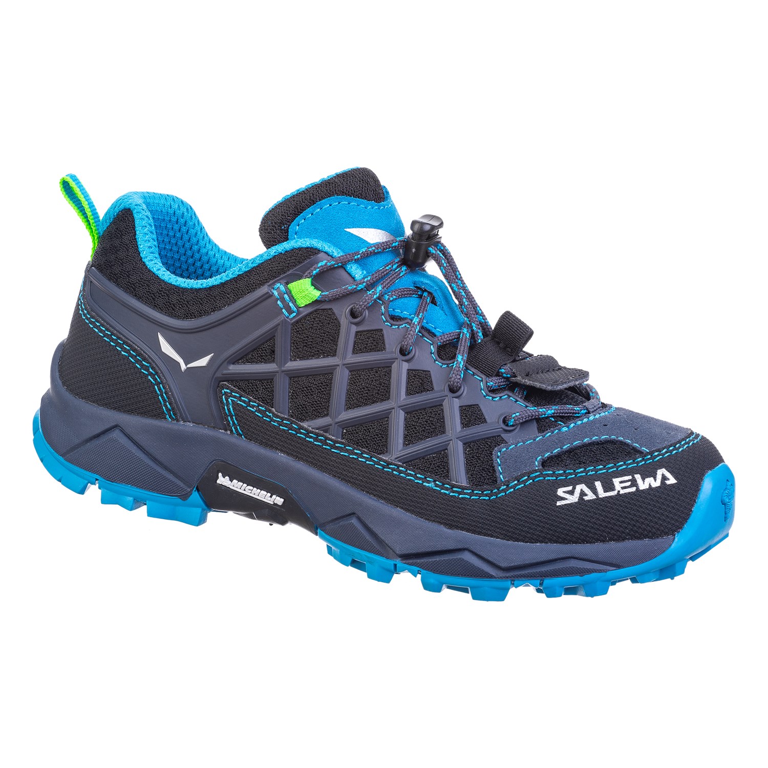 Salewa Kids Wildfire Hiking Boots Grey/Blue/Green ONC-824091